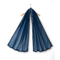 Pine Kids Woven Half Sleeves Kurti Gharara Set with Dupatta & Sequin Detailing - Navy Blue