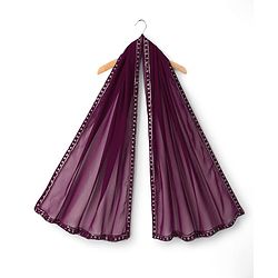 Pine Kids Woven Half Sleeves Embroidered Kurti Sharara Set With Dupatta - Violet