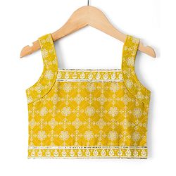 Pine Kids Woven Sleeveless Lehenga Choli Set With Floral Print & Dupatta - Mustard