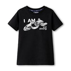 Pine Kids Cotton Knit T-Shirt Round Neck Half Sleeves Graphic Jet Jet Black 4-5 Years
