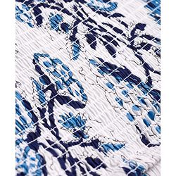 Pine Kids Viscose Woven Sleeveless Floral Printed Co-Ords  Indo Western Set - Blue & White