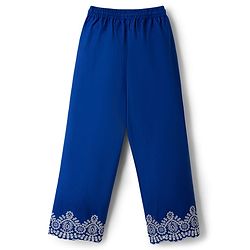 Pine Kids 100% Cotton Woven Full Sleeves Floral Embroidered Indo Western Set - Blue