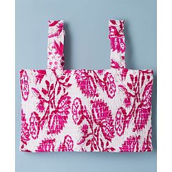 Pine Kids Viscose Woven Sleeveless Floral Printed Co-Ords  Indo Western Set - Pink & White