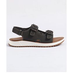 Pine Kids Velcro Closure Solid Sandals - Brown