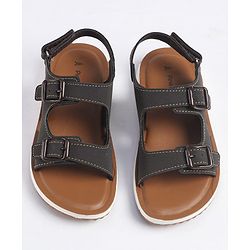 Pine Kids Velcro Closure Solid Sandals - Brown