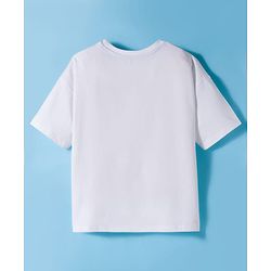 Pine Kids Disney Single Jersey Knit Drop Shoulder Half Sleeves T-Shirt & Pyjama Night Suit With Stitch Graphics - Multicolor