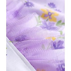 Pine Kids 100% Cotton Knit Half Flutter Sleeves Floral Printed Top - Multicolour
