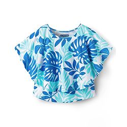 Pine Kids 100% Cotton Knit Half Sleeves Tropical Theme Printed Top - Blue