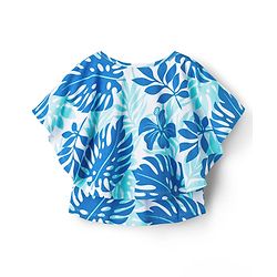 Pine Kids 100% Cotton Knit Half Sleeves Tropical Theme Printed Top - Blue