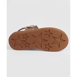Pine Kids Velcro Closure Sandal With Floral Applique -  Golden