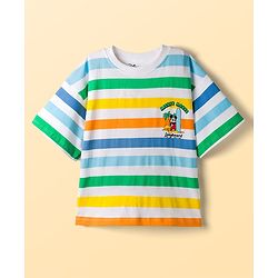 Pine Kids Disney 100% Cotton Knit Drop Shoulder Half Sleeves T-Shirts With Mickey Mouse & Friends Graphics Pack of 2- Multicolour