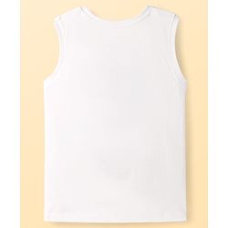 Pine Kids Disney Single Jersey Knit Sleeveless Tank T-Shirts with Mickey Mouse & Friends Graphic & Foil Detailing Pack of 2 - White & Blue