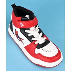 Pine Kids Marvel Velcro Closure Casual Shoes With Spider-Man Graphics - Red & White