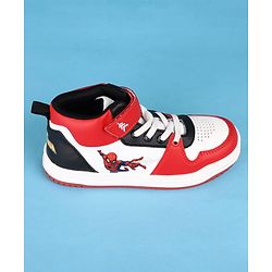 Pine Kids Marvel Velcro Closure Casual Shoes With Spider-Man Graphics - Red & White