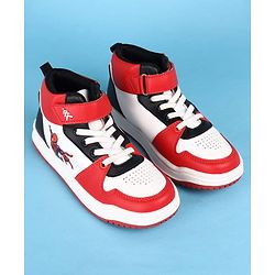 Pine Kids Marvel Velcro Closure Casual Shoes With Spider-Man Graphics - Red & White