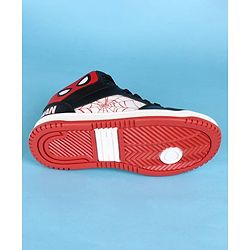 Pine Kids Marvel Lace Up Casual Shoes With Spider-Man Graphics - Black