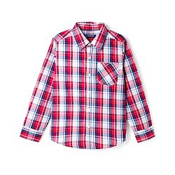 Pine Kids 100% Cotton Woven Full Sleeves Checks Shirt - Red
