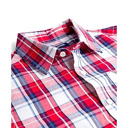 Pine Kids 100% Cotton Woven Full Sleeves Checks Shirt - Red