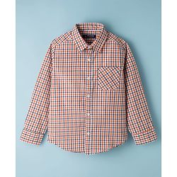 Pine Kids 100% Cotton Woven Full Sleeves Checks Shirt & Sleeveless Tank T-Shirt With Text  Print - Multicolour