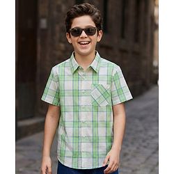 Pine Kids Cotton Woven Half Sleeves Checkered Shirt - Multicolor