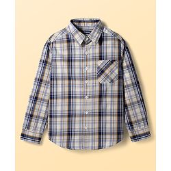 Pine Kids Cotton Woven Full Sleeves Checks Shirt With Printed Inner Tee - Multicolor