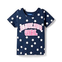 Pine Kids Single Jersey Knit Half Sleeves T-Shirt & Shorts Night-Suit With Star & Text Print - Blue