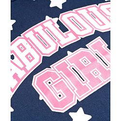 Pine Kids Single Jersey Knit Half Sleeves T-Shirt & Shorts Night-Suit With Star & Text Print - Blue