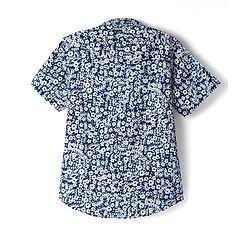 Pine Kids Cotton Knit Half Sleeves Floral Printed Shirt - Blue
