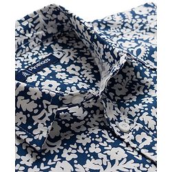 Pine Kids Cotton Knit Half Sleeves Floral Printed Shirt - Blue