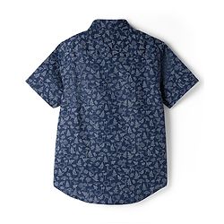 Pine Kids Cotton Knit Half Sleeves Shirt With Floral Printed - Navy Blue