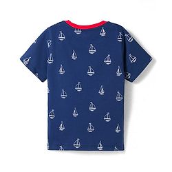 Pine Kids 100% Cotton Knit Half Sleeves Nautical Theme Printed  Co-Ords T-Shirt & Shorts Night Suit - Navy Blue