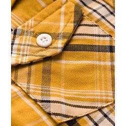 Pine Kids Cotton Woven Half Sleeves Checks Shirt - Yellow