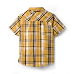 Pine Kids Cotton Woven Half Sleeves Checks Shirt - Yellow