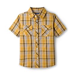 Pine Kids Cotton Woven Half Sleeves Checks Shirt - Yellow