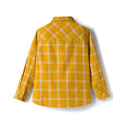 Pine Kids Cotton Woven Full Sleeves Checks Shirt - Yellow