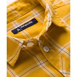Pine Kids Cotton Woven Full Sleeves Checks Shirt - Yellow