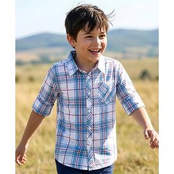Pine Kids Cotton Woven Full Sleeves Checks Shirt - Multicolor