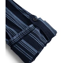 Pine Kids Cotton Woven Full Sleeves Striped Shirt - Navy Blue