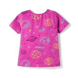 Pine Kids Single Jersey Knit Half Sleeves Space Theme Printed Co-Ord T-Shirt & Pyjama Night Suit Set - Purple