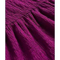 Pine Kids Woven Half Sleeves Solid Colour Tiered Frock - Purple
