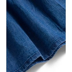 Pine Kids Cotton Woven Half Sleeves Solid Shirt Dress - Blue