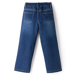 Pine Kids Denim Woven Full Length Bow Printed Jeans - Navy Blue