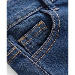 Pine Kids Denim Woven Full Length Bow Printed Jeans - Navy Blue