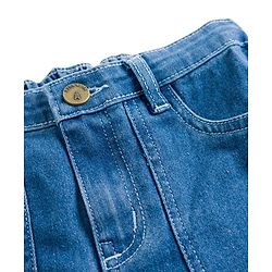 Pine Kids Denim Woven Full Length Solid Colour Jeans  - Blue