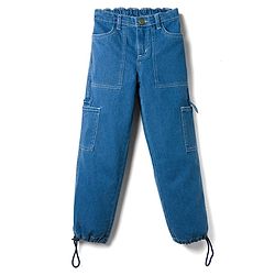 Pine Kids Denim Woven Full Length Solid Colour Jeans  - Blue
