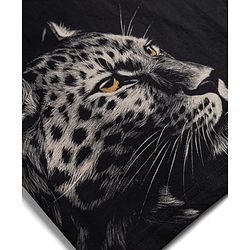 Pine Kids 100% Cotton Knit Half Sleeves Cheetah Printed T-Shirt - Black