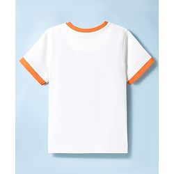 Pine Kids Cotton Knit T-Shirts Striped Round Neck Half Sleeves Snow White 4-5 Years