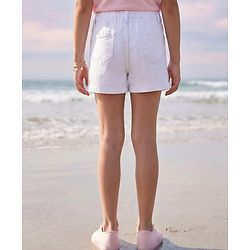 Pine Kids Denim Woven Solid Skorts - White