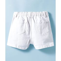 Pine Kids Denim Woven Solid Skorts - White