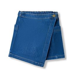 Pine Kids Denim Woven  Washed Above Knee Length Skorts - Blue
